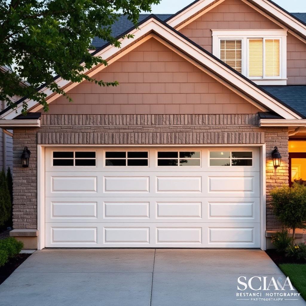 Beautiful new garage door installation on a modern home